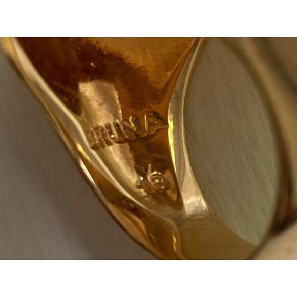 Bruna White Stone Signet Ring Statement Swirl Sz 6 3/4 - Picture 8 of 8